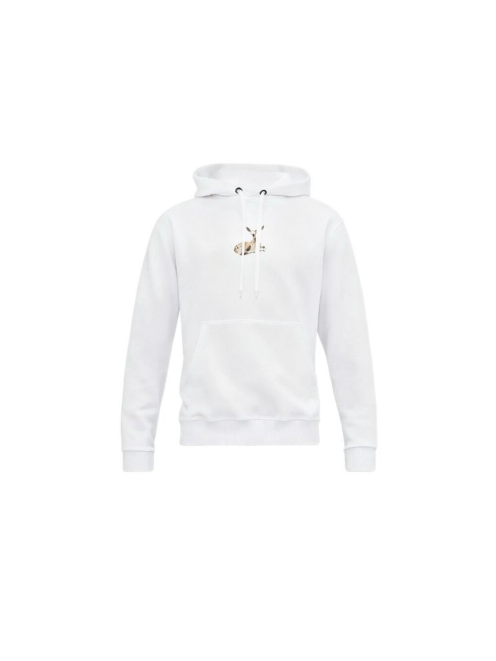 Pre-owned Burberry Unisex Deer‑Print Cotton Hoodie White XS 8022375